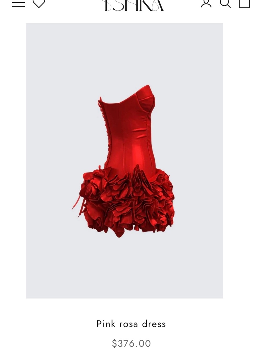 Strapless Red Mini Dress with Ruffle Hem